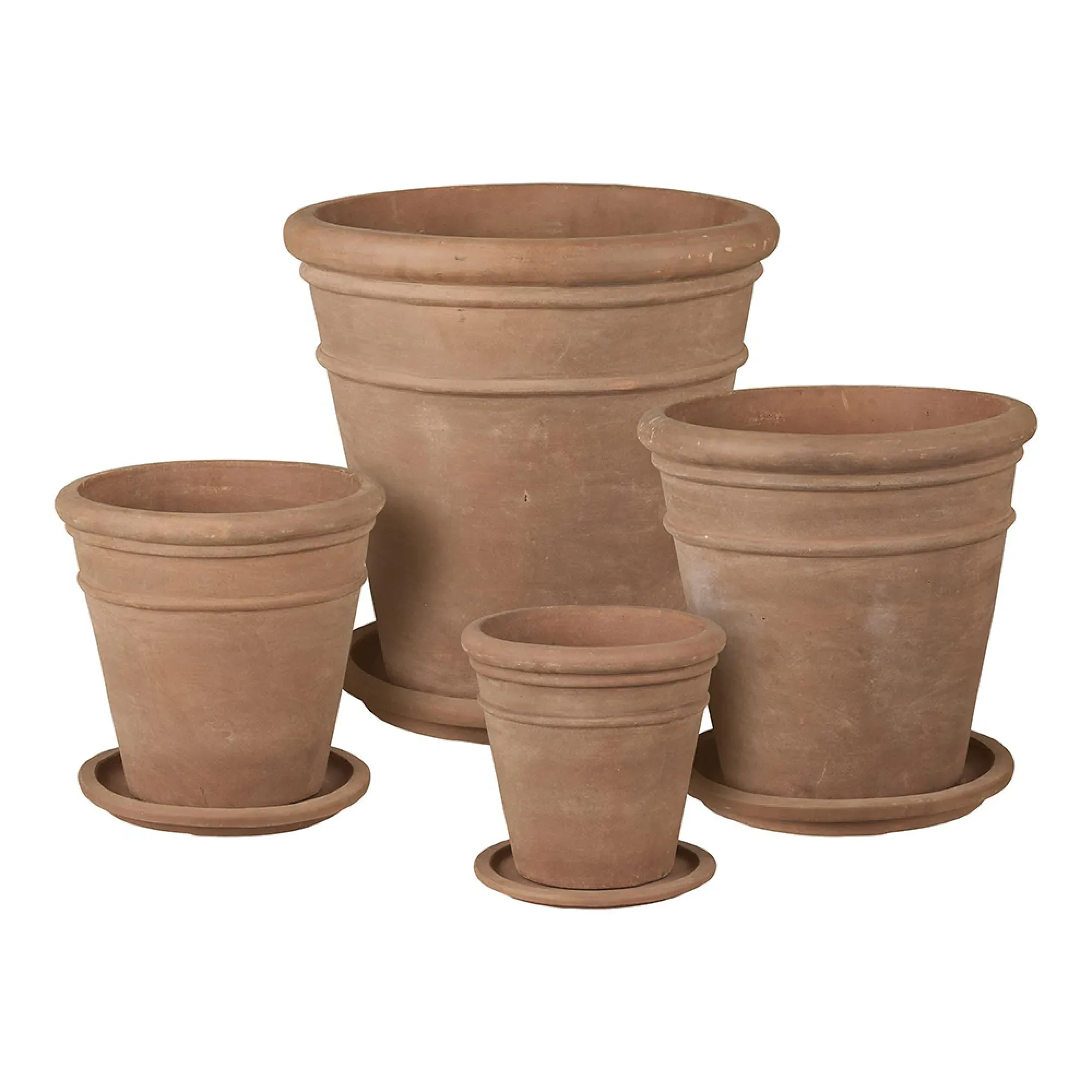 Sutton Terracotta Garden Pot Set of 4 - Brown