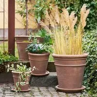 Sutton Terracotta Garden Pot Set of 4 - Brown