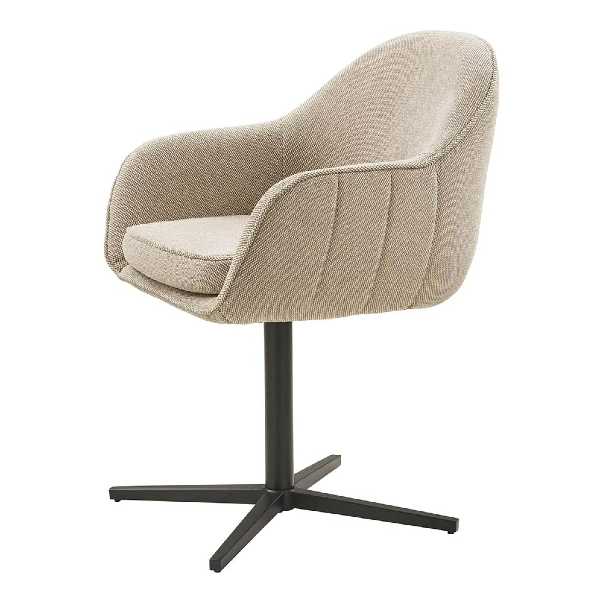 Tamera Swivel Dining Chair - Light Grey, Fabric