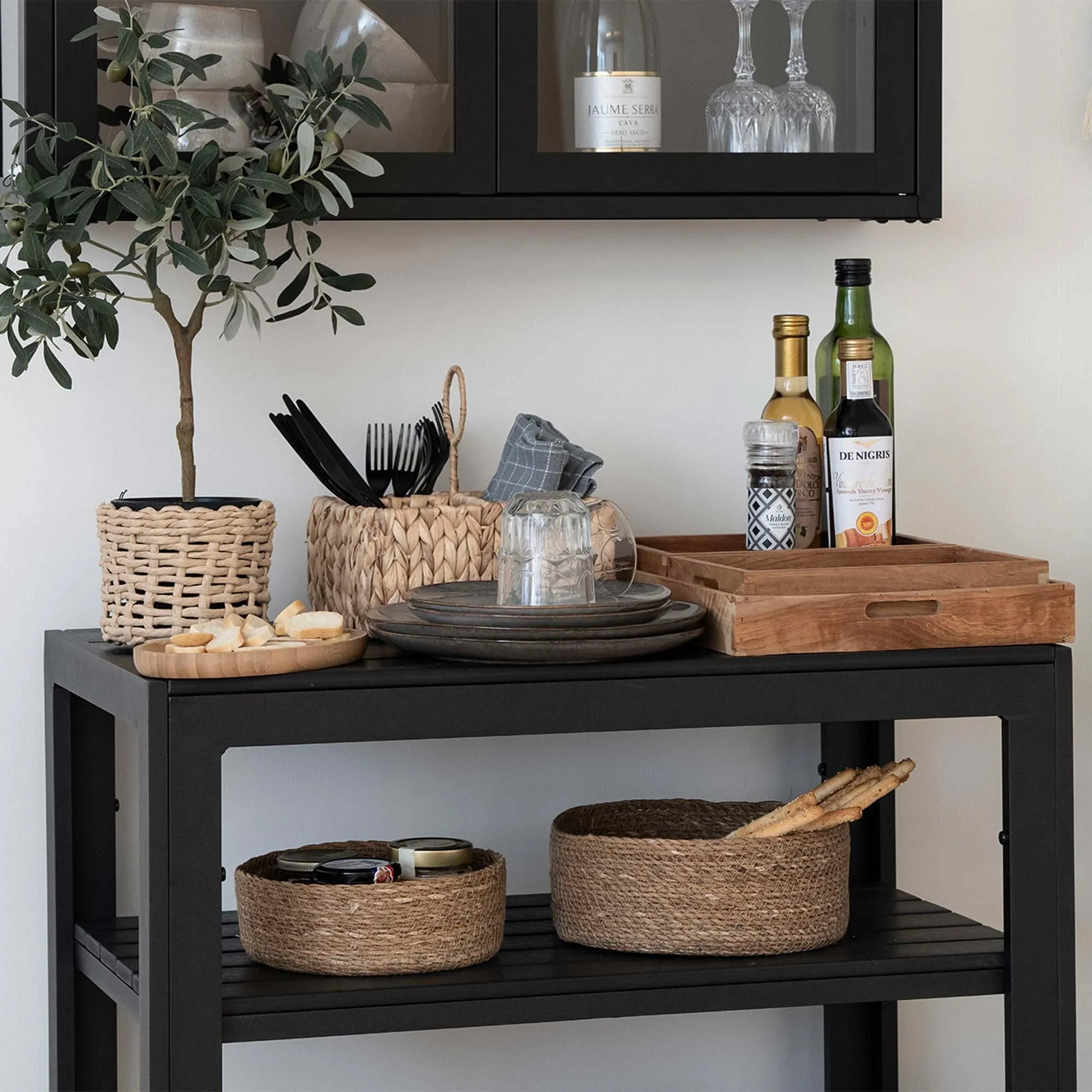 Taormina Tea Trolley - Black, Wood