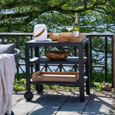 Taormina Tea Trolley - Black, Wood image