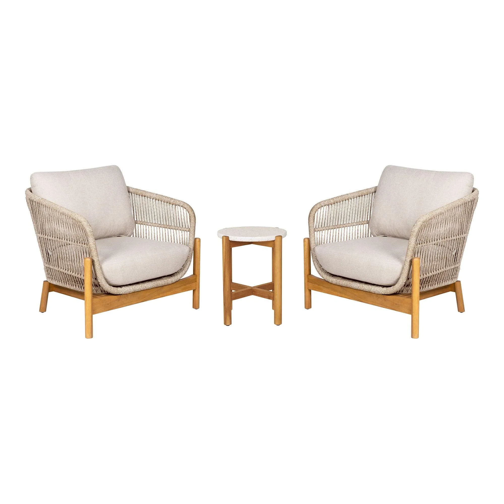 Terracina 2-Seater Round Bistro Set - Beige, Rope