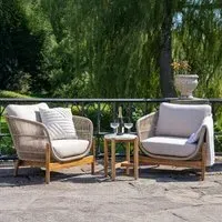 Terracina 2-Seater Round Bistro Set - Beige, Rope