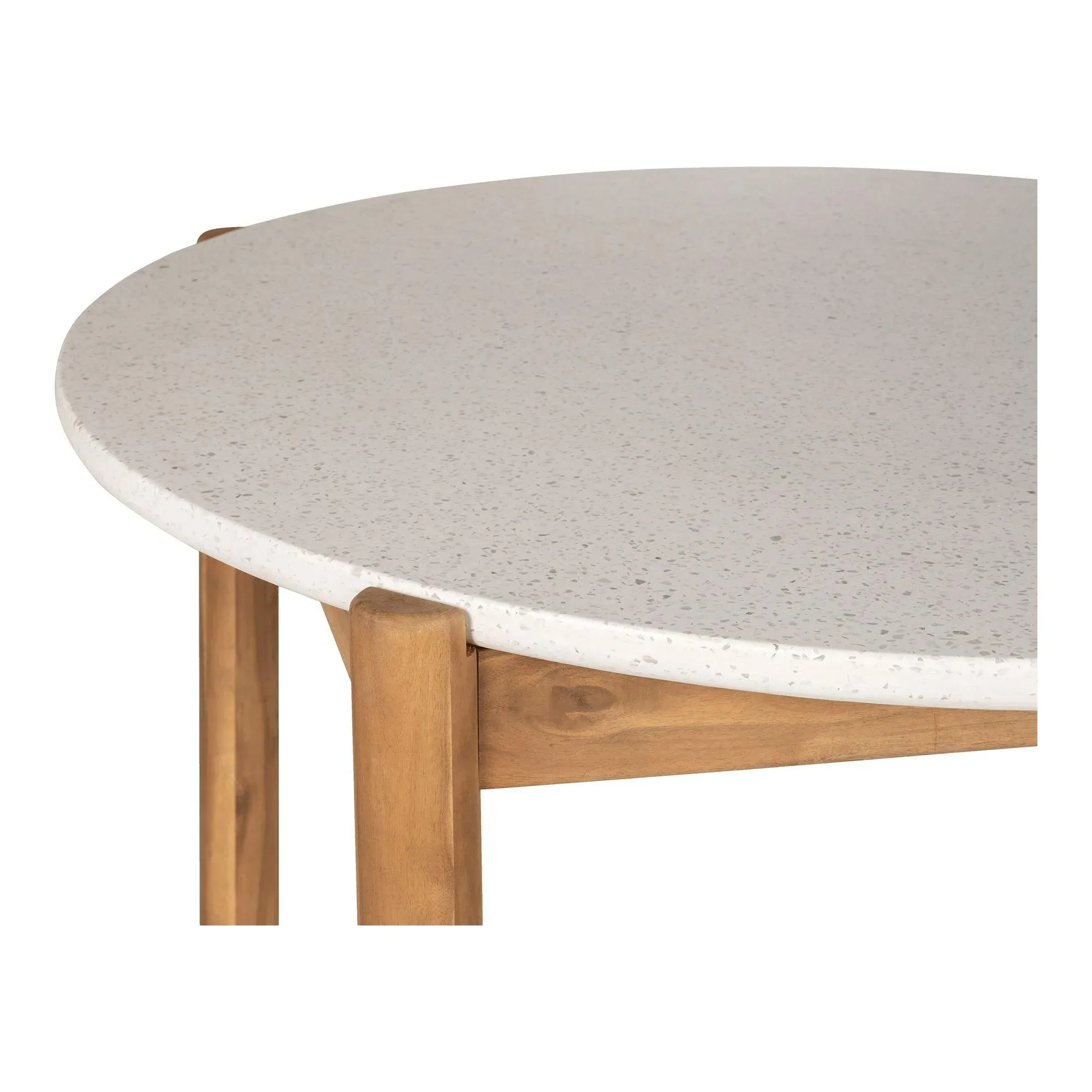 Terracina 4-Seater Round Garden Dining Table - White, Concrete