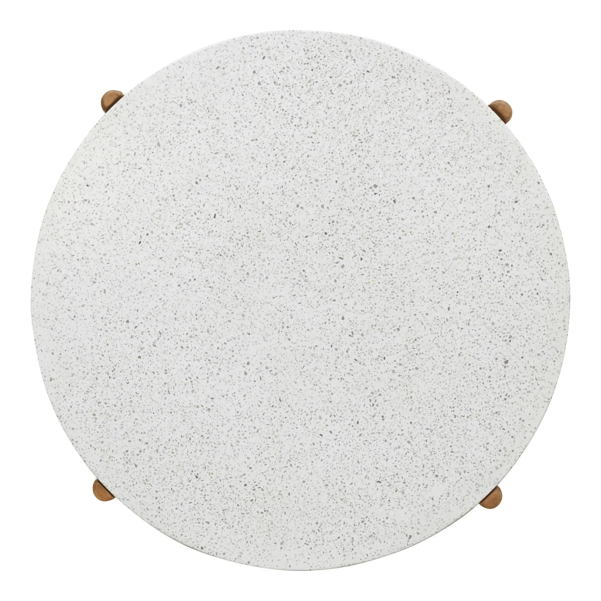 Terracina Round Garden Coffee Table - White, Concrete