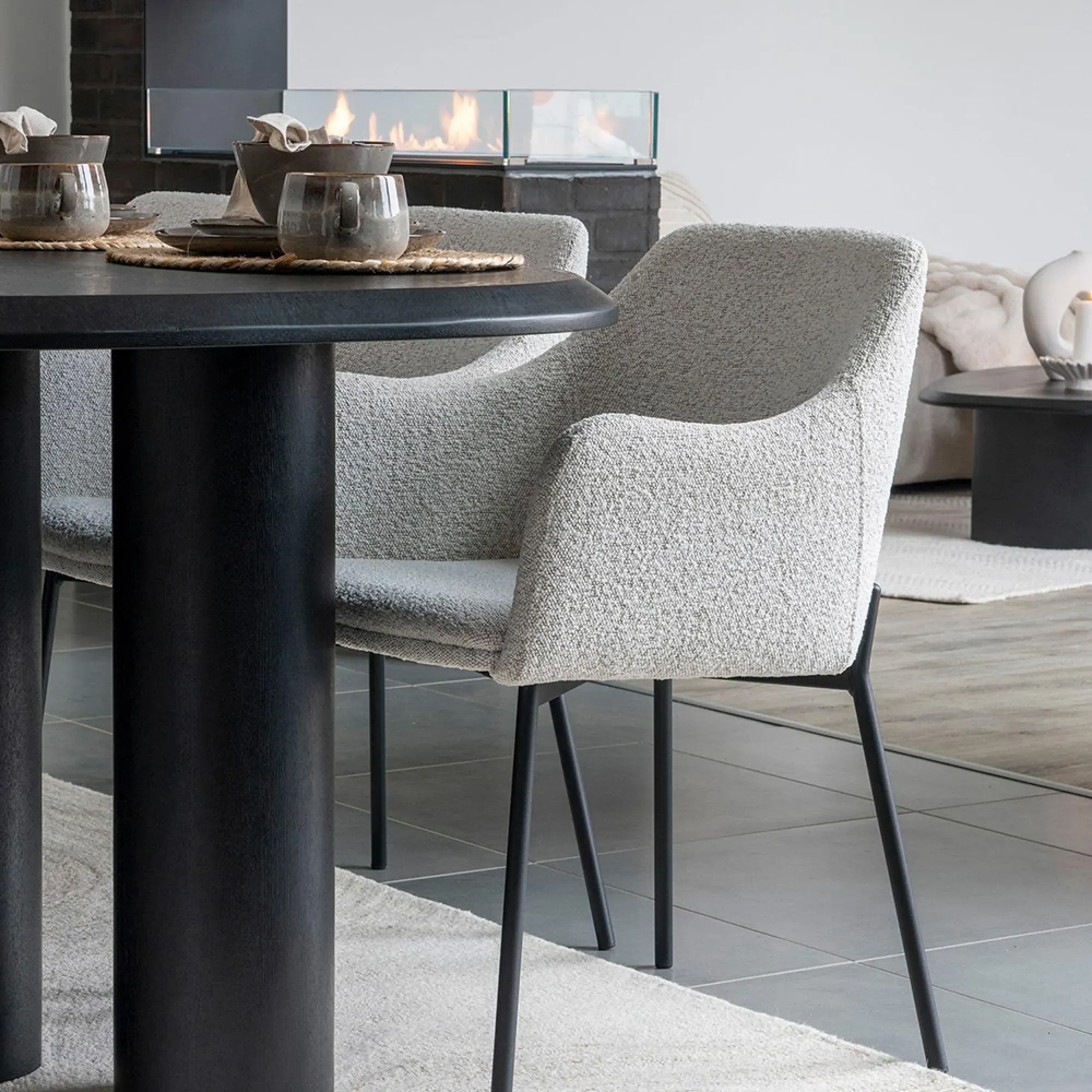 Tirano 8 Seater Pedestal Dining Table - Black