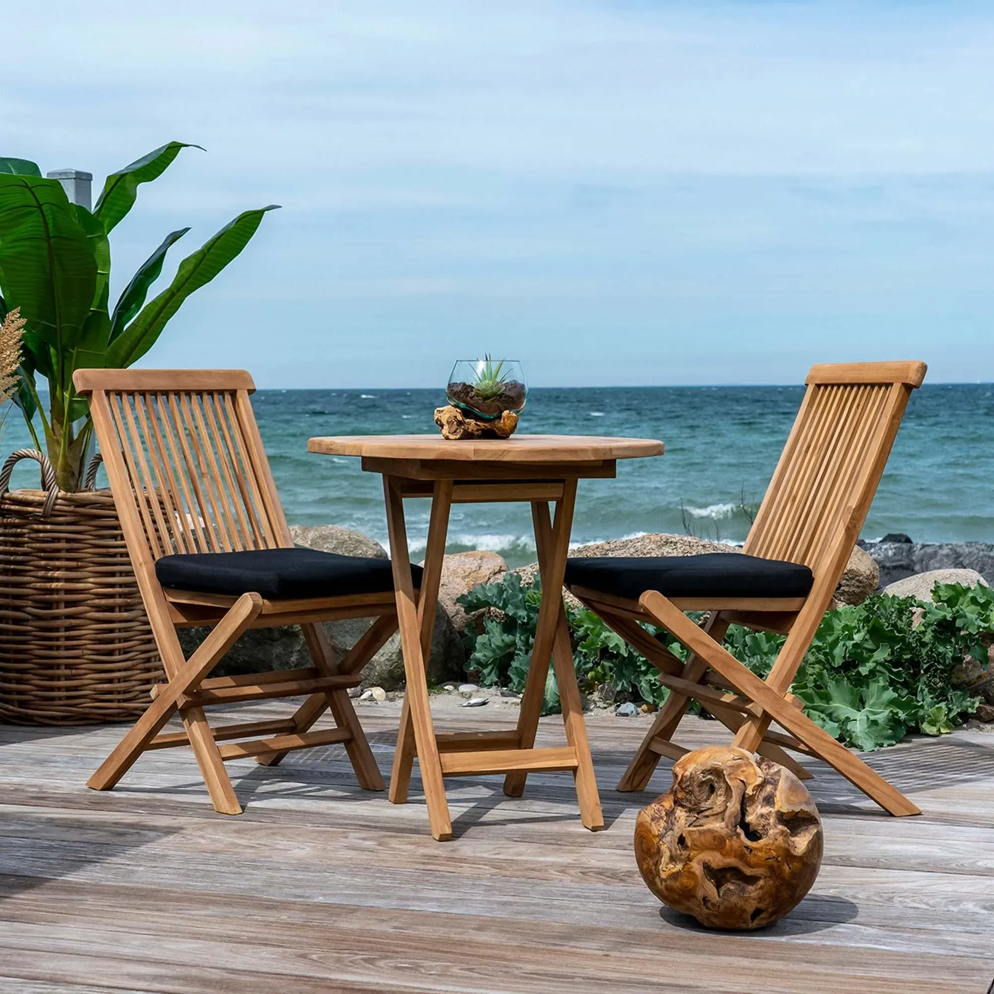 Toledo Slatted Garden Dining Chair - Natural Teak