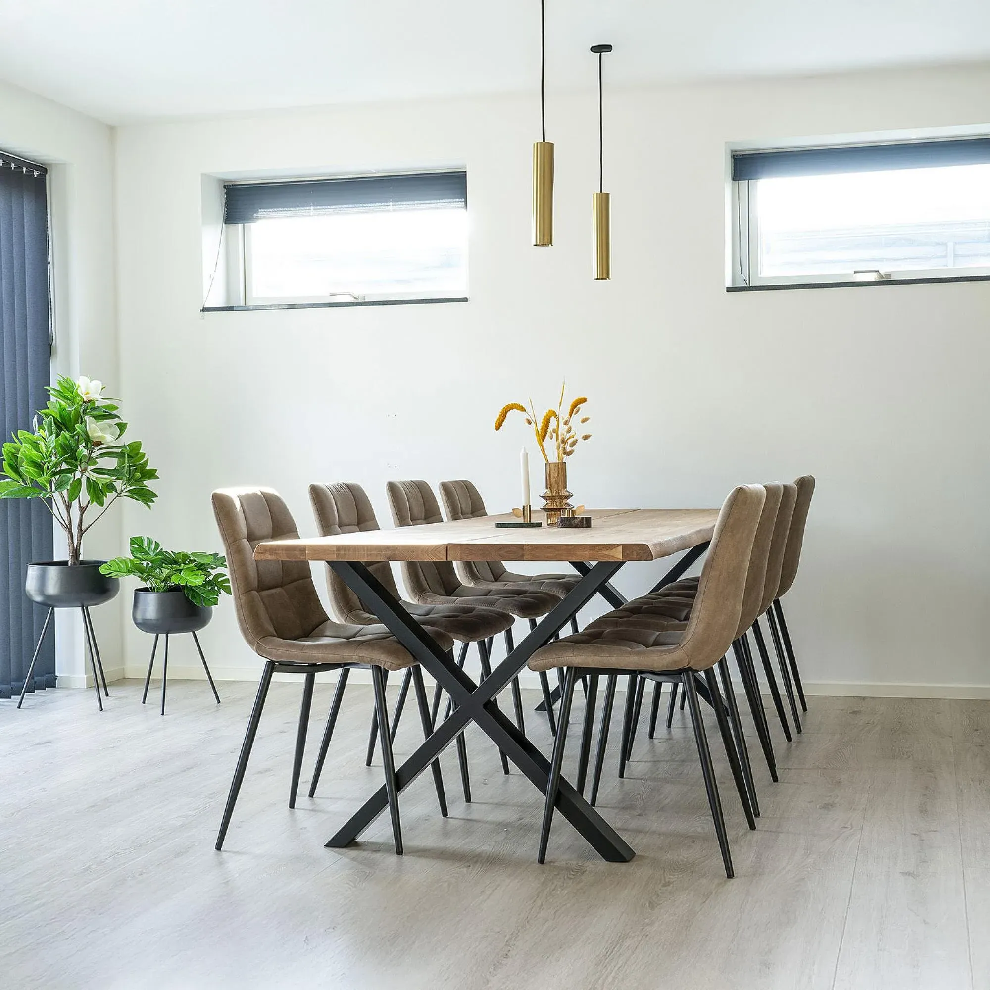 Toulon 10-Seater Dining Table with Cross Legs - Natural, Oak