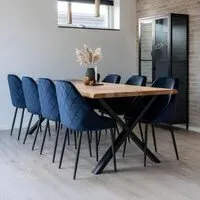 Toulon 10-Seater Dining Table with Cross Legs - Natural, Oak