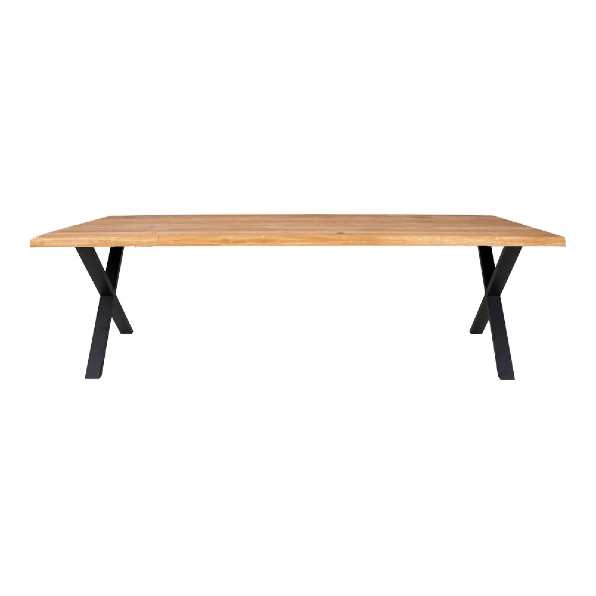 Toulon 14 Seater Dining Table with Black Cross Legs - Natural, Oak