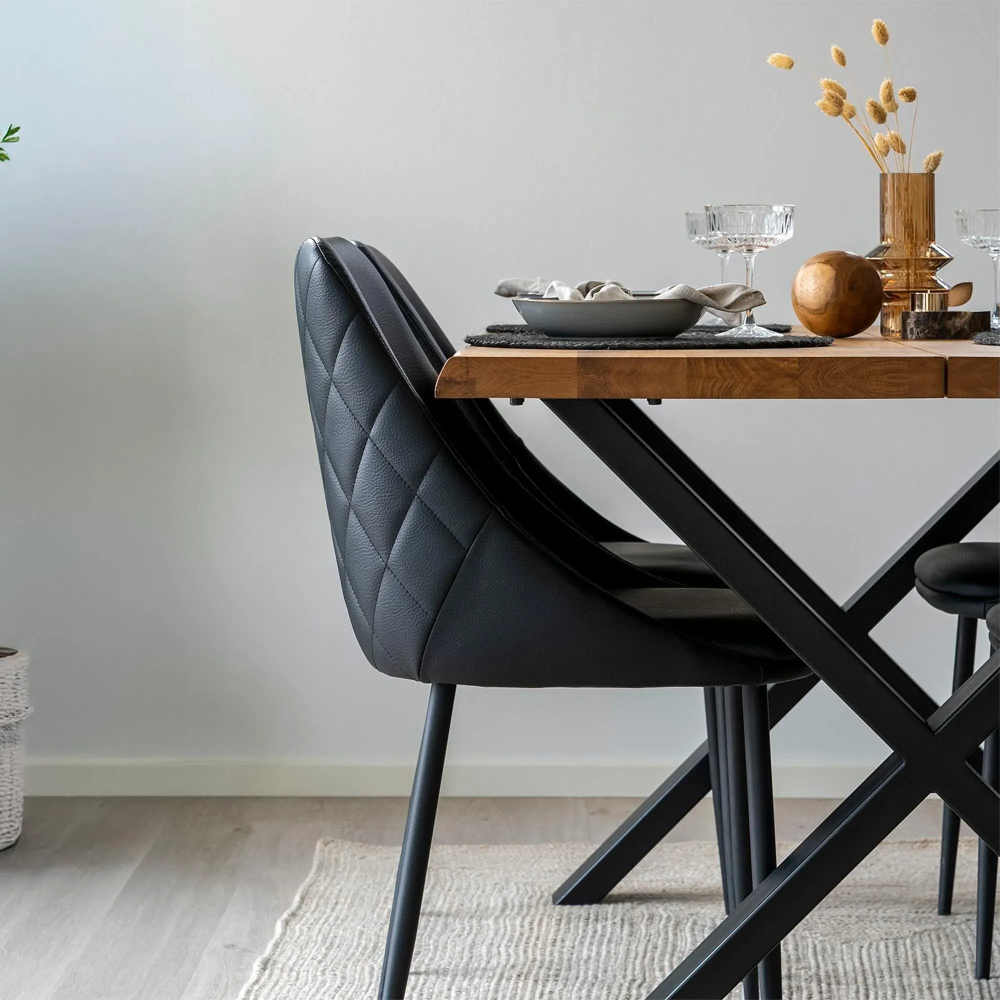 Toulon 4-Seater Dining Table with Cross Legs - Natural, Oak