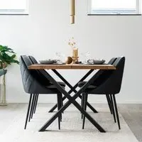Toulon 4-Seater Dining Table with Cross Legs - Natural, Oak