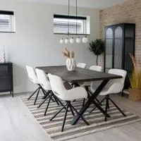 Toulon 6 Seater Dining Set with Mauston Chairs - Smoked, Oak