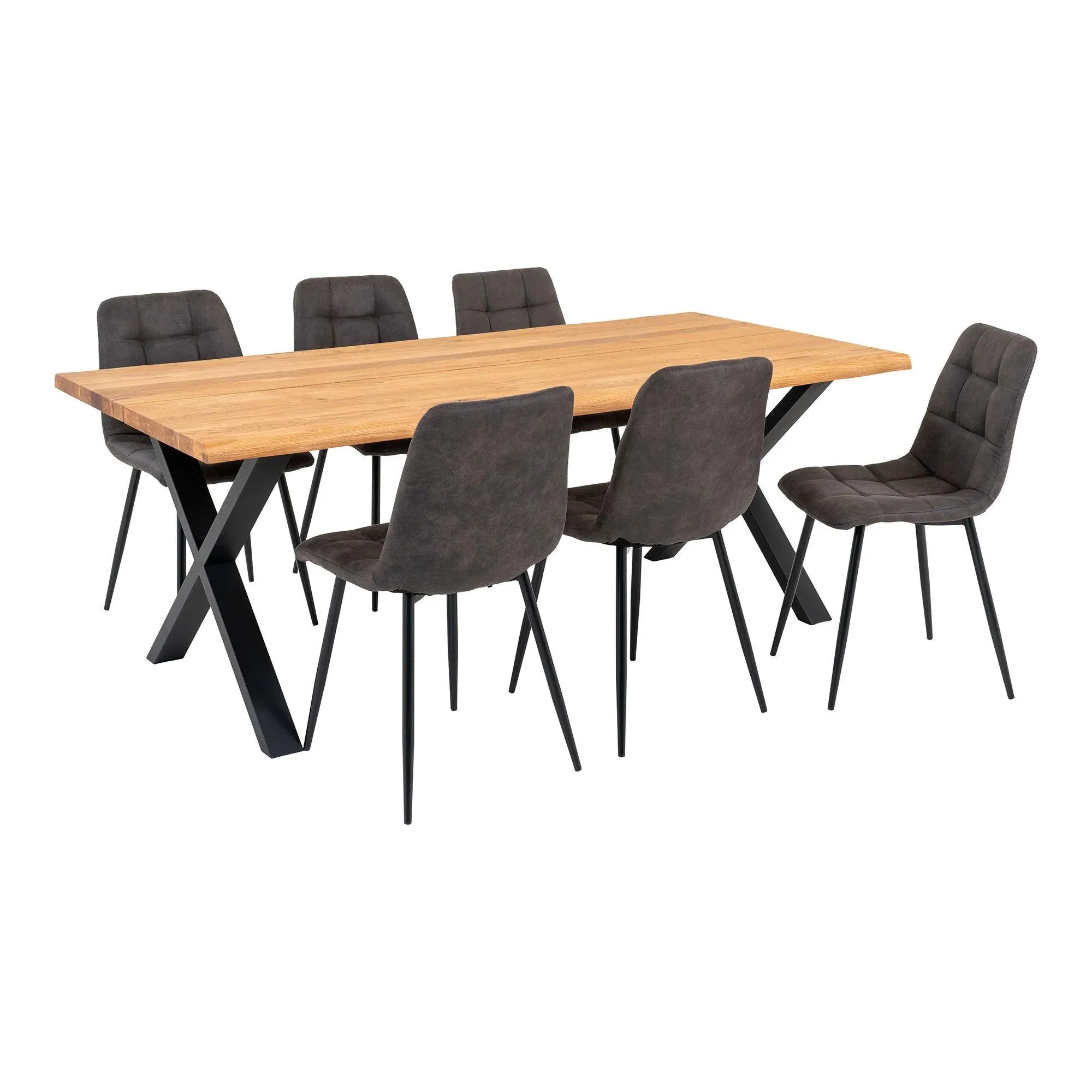 Toulon 6 Seater Dining Set with Middelfart Chairs - Natural, Oak