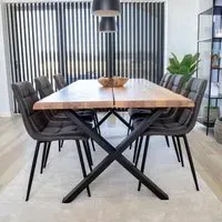 Toulon 6 Seater Dining Set with Middelfart Chairs - Natural, Oak