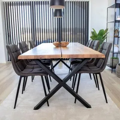 Toulon 6 Seater Dining Set with Middelfart Chairs - Natural, Oak image