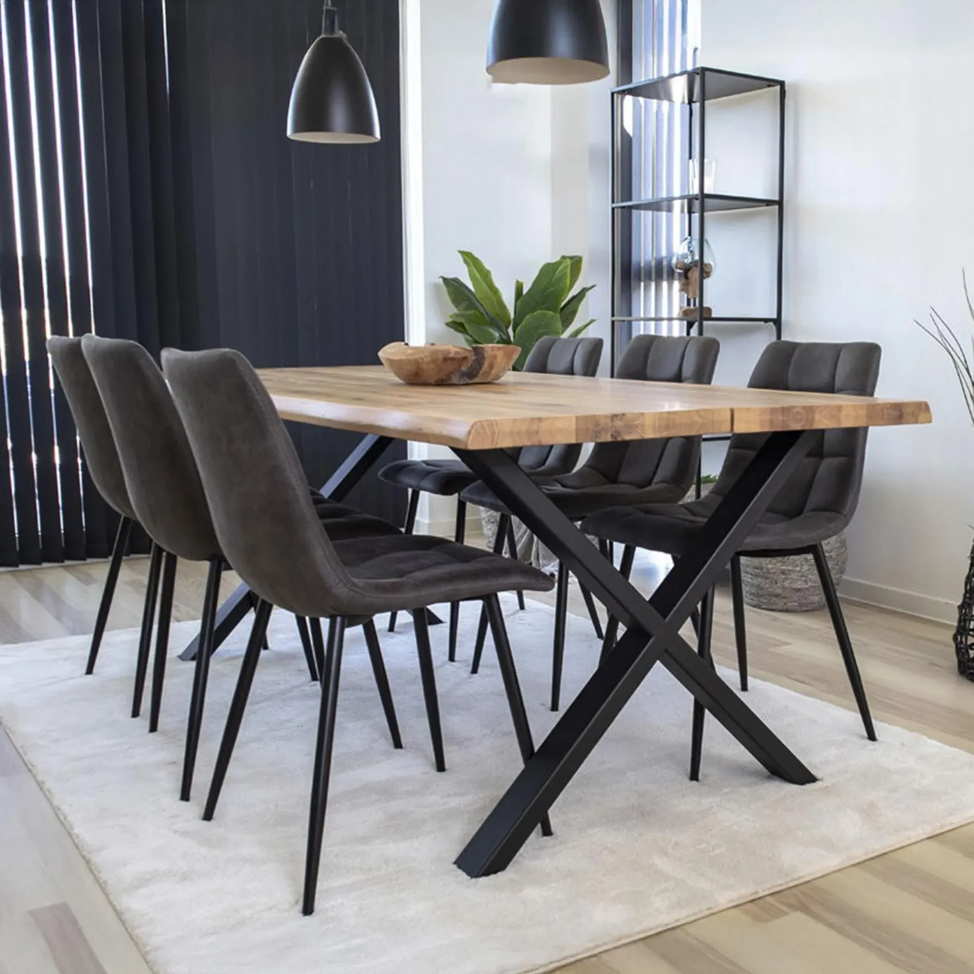 Toulon 8 Seater Dining Table with Cross Legs - Natural, Oak