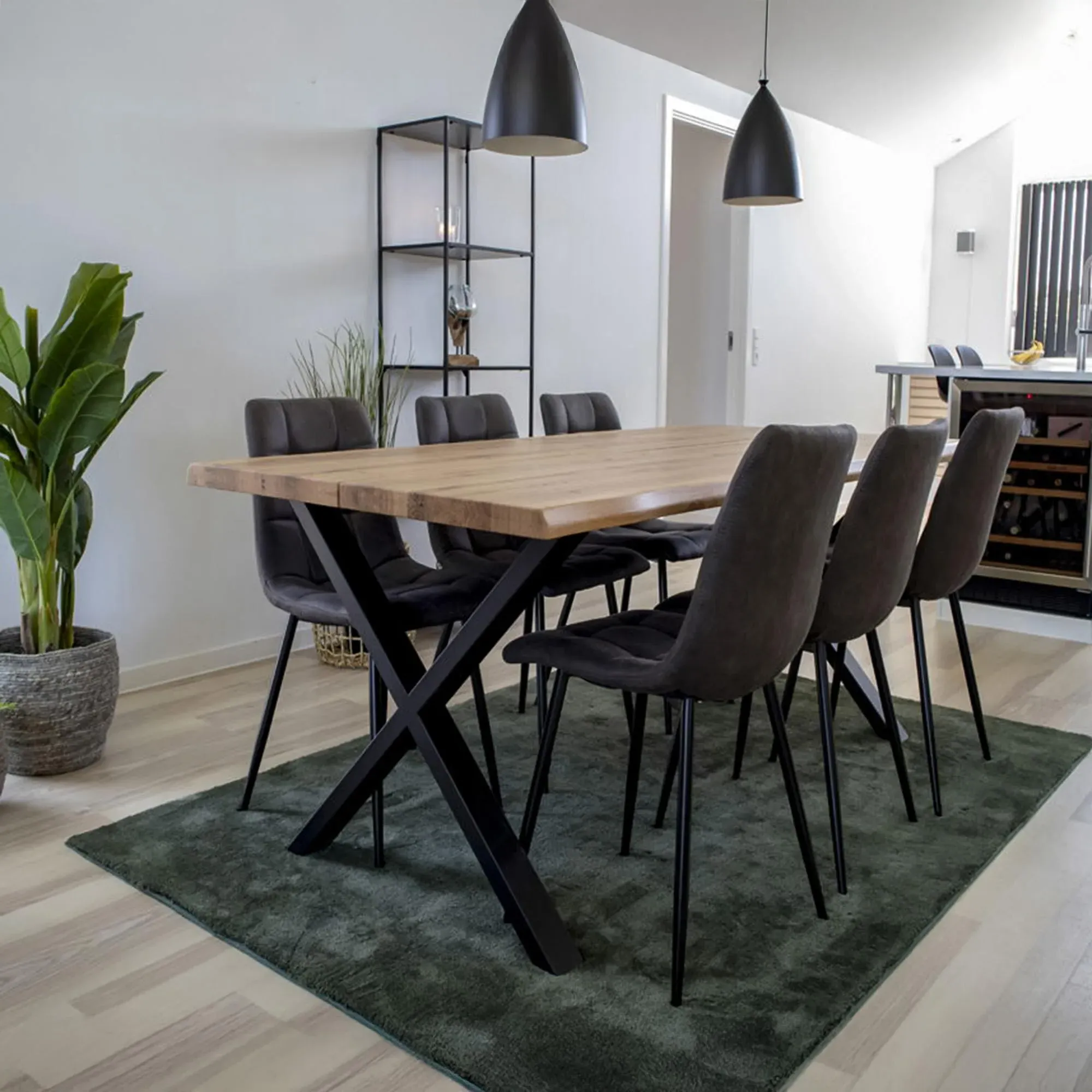 Toulon 8 Seater Dining Table with Cross Legs - Natural, Oak