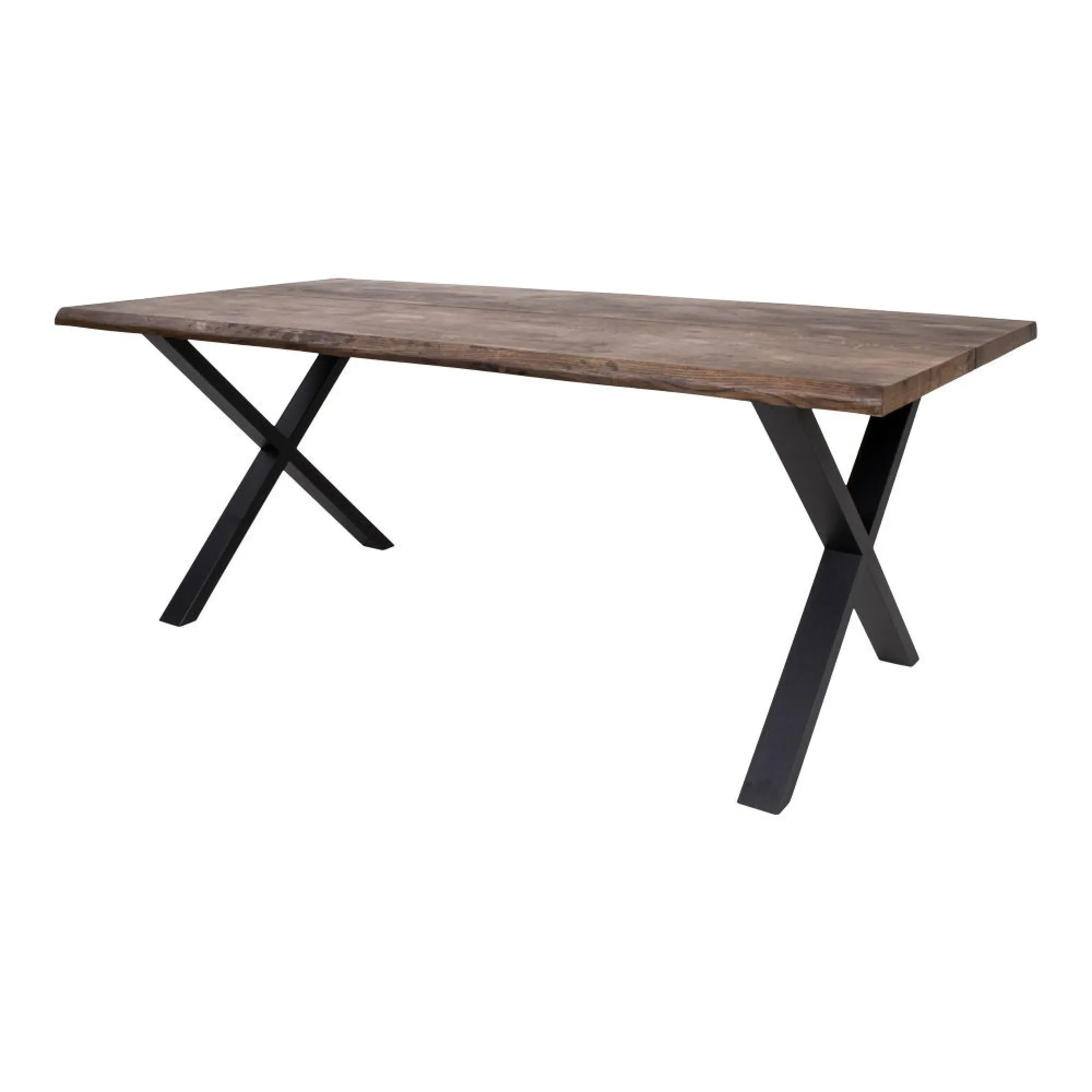 Toulon 8 Seater Dining Table with Cross Legs - Smoked, Oak