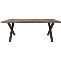 Toulon 8 Seater Dining Table with Cross Legs - Smoked, Oak