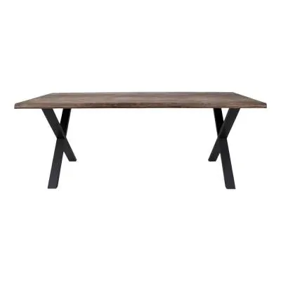 Toulon 8 Seater Dining Table with Cross Legs - Smoked, Oak