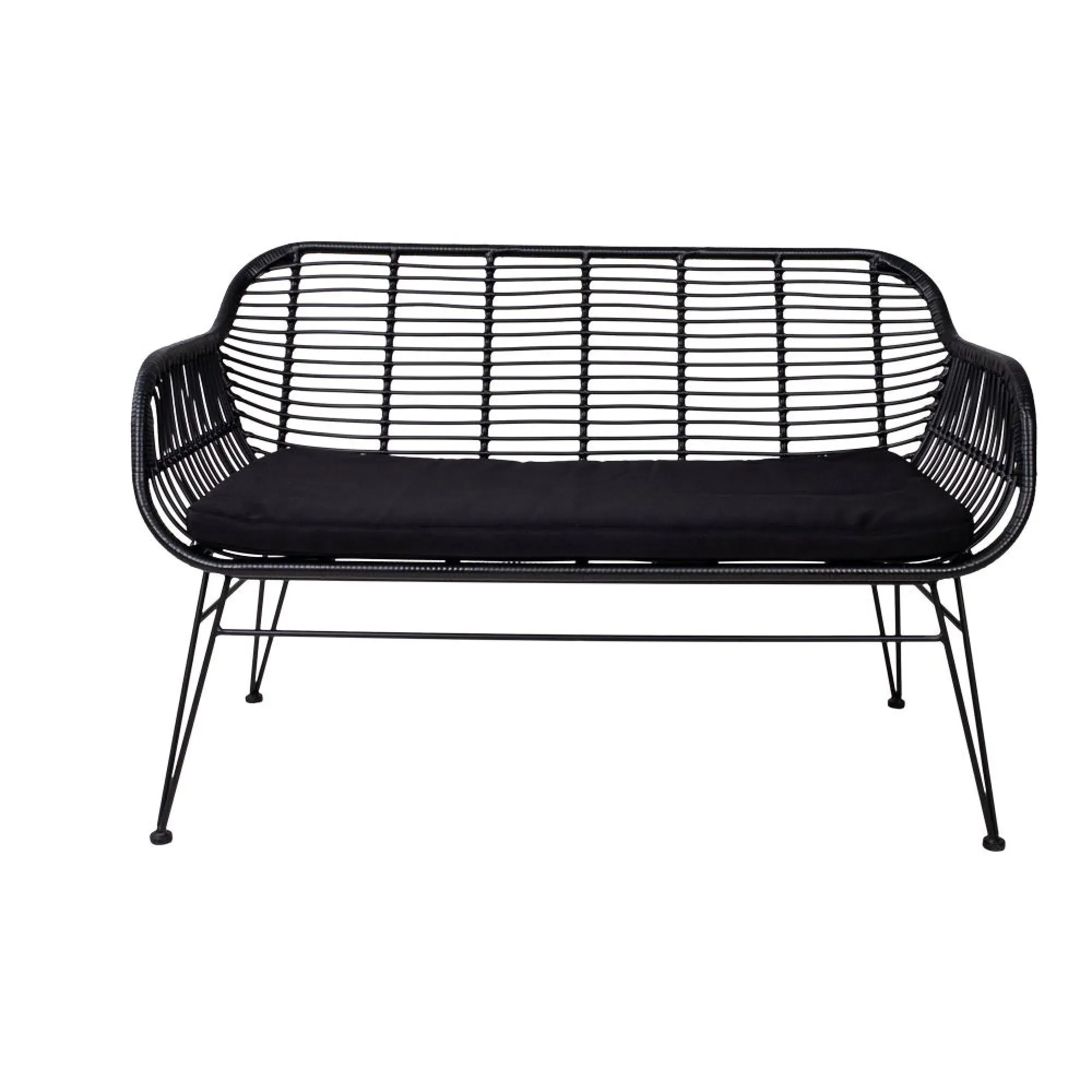 Trieste 2-Seater Garden Sofa - Black, Rattan