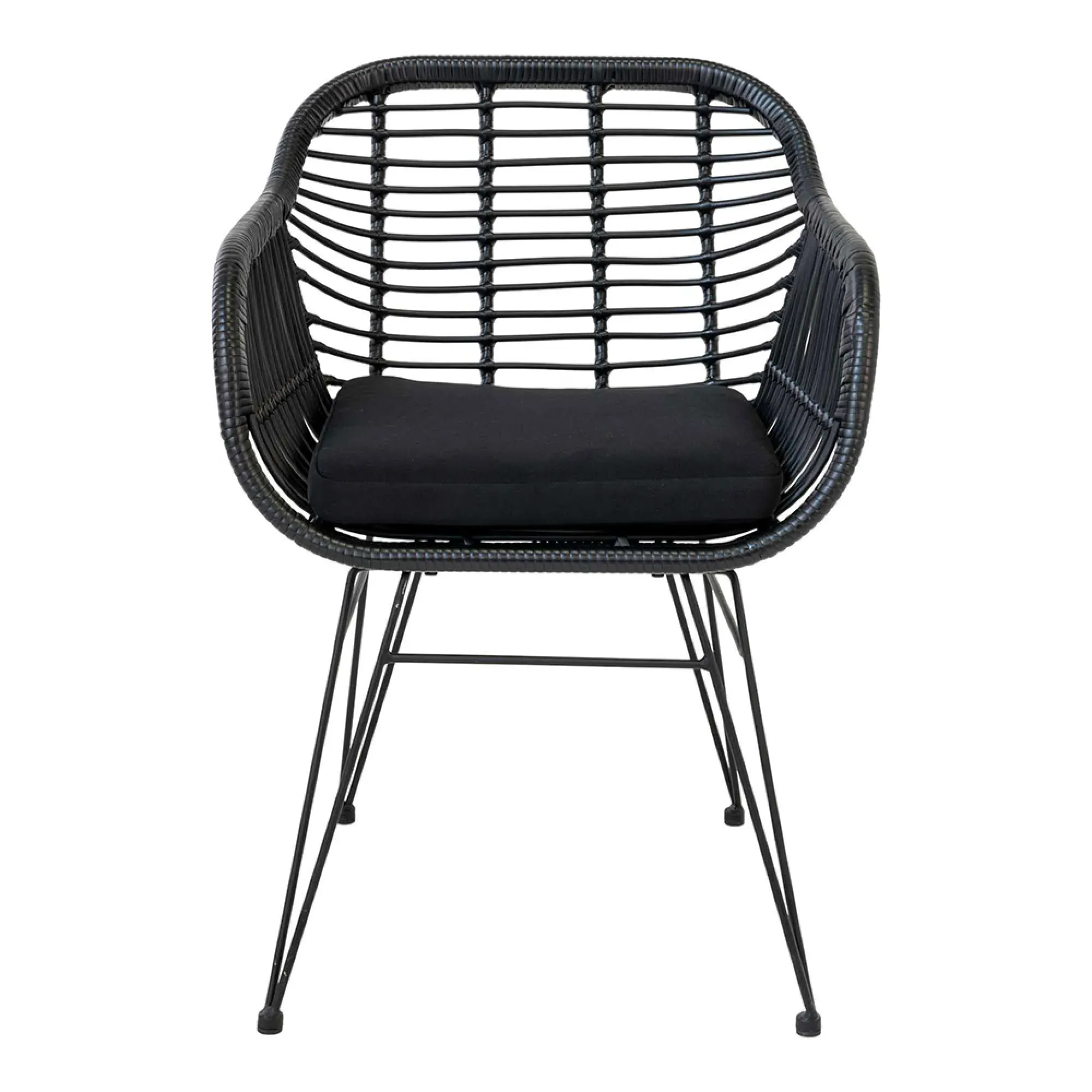 Trieste Garden Dining Armchair Set - Black, Rattan