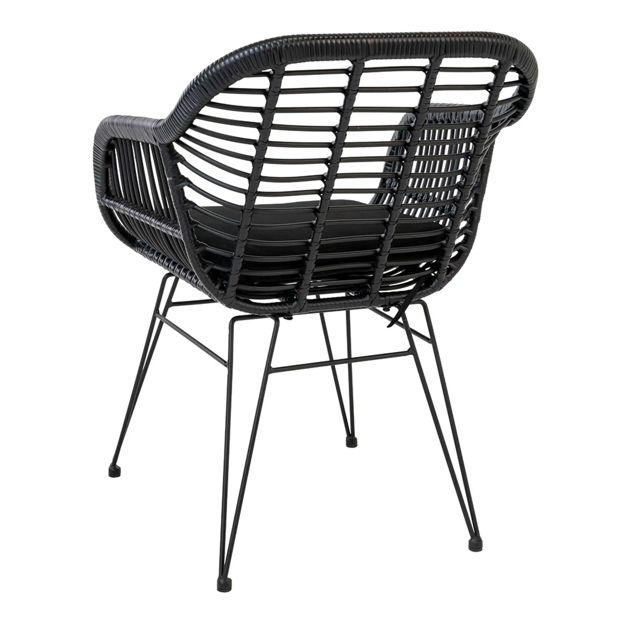 Trieste Garden Dining Armchair Set - Black, Rattan