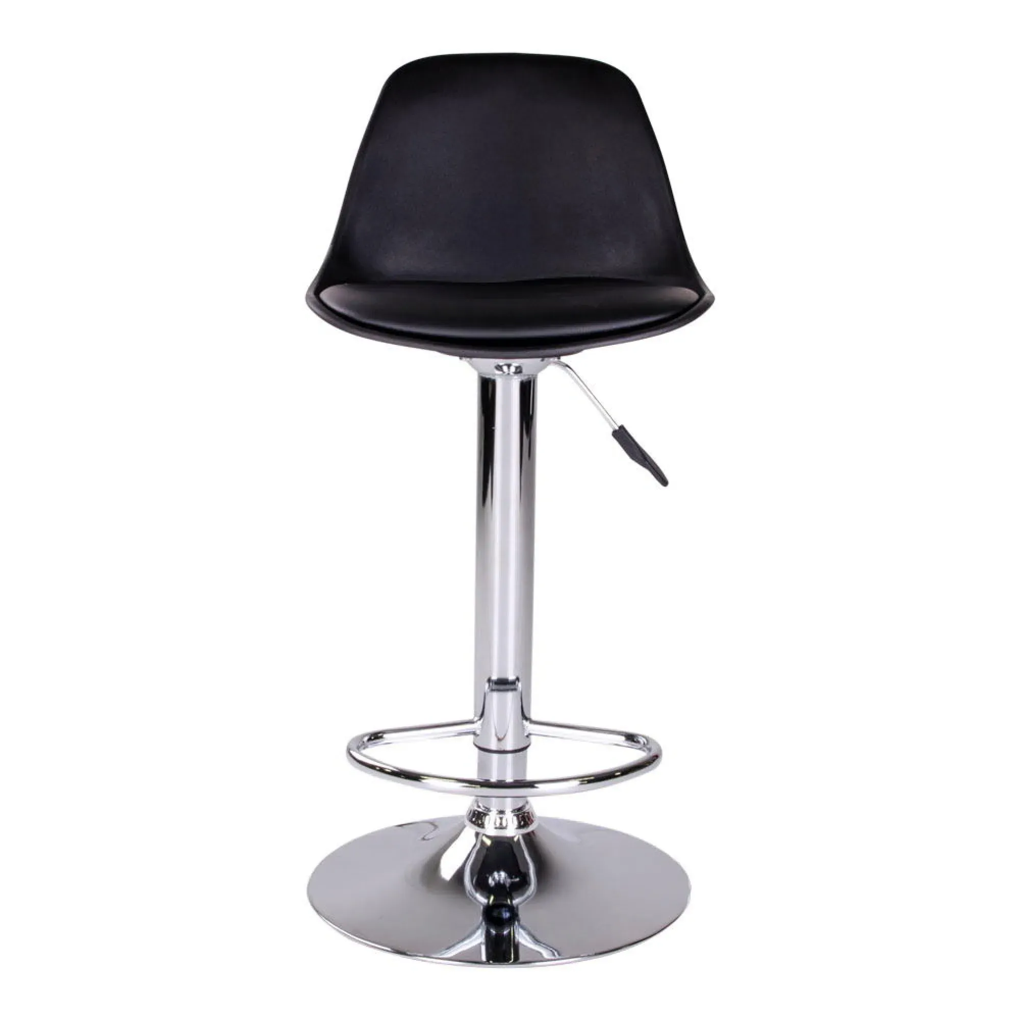 Trondheim Adjustable Barstool - Black, Faux Leather