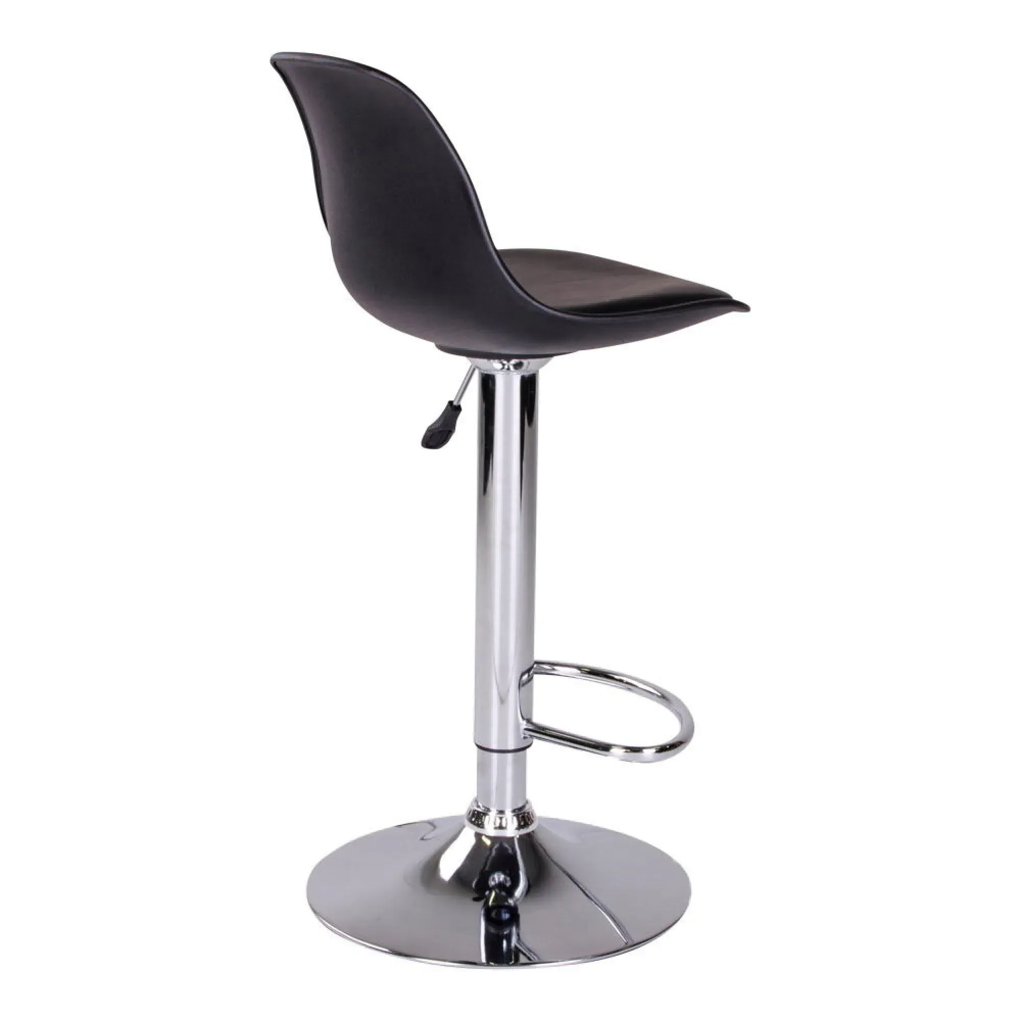 Trondheim Adjustable Barstool - Black, Faux Leather