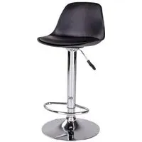 Trondheim Adjustable Barstool - Black, Faux Leather