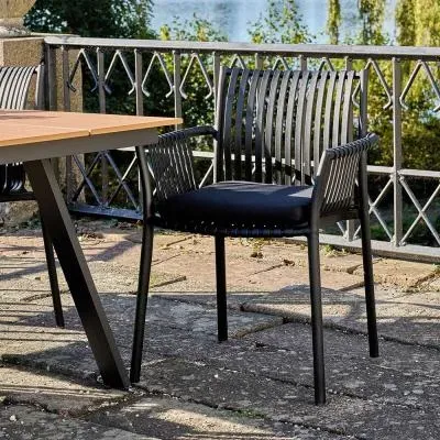 Tulsa Garden Dining Armchair Set of 4 - Black image