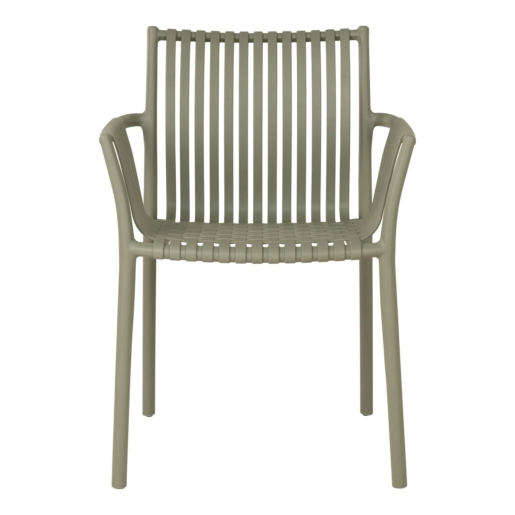 Tulsa Slatted Garden Chair Set of 4 - Green