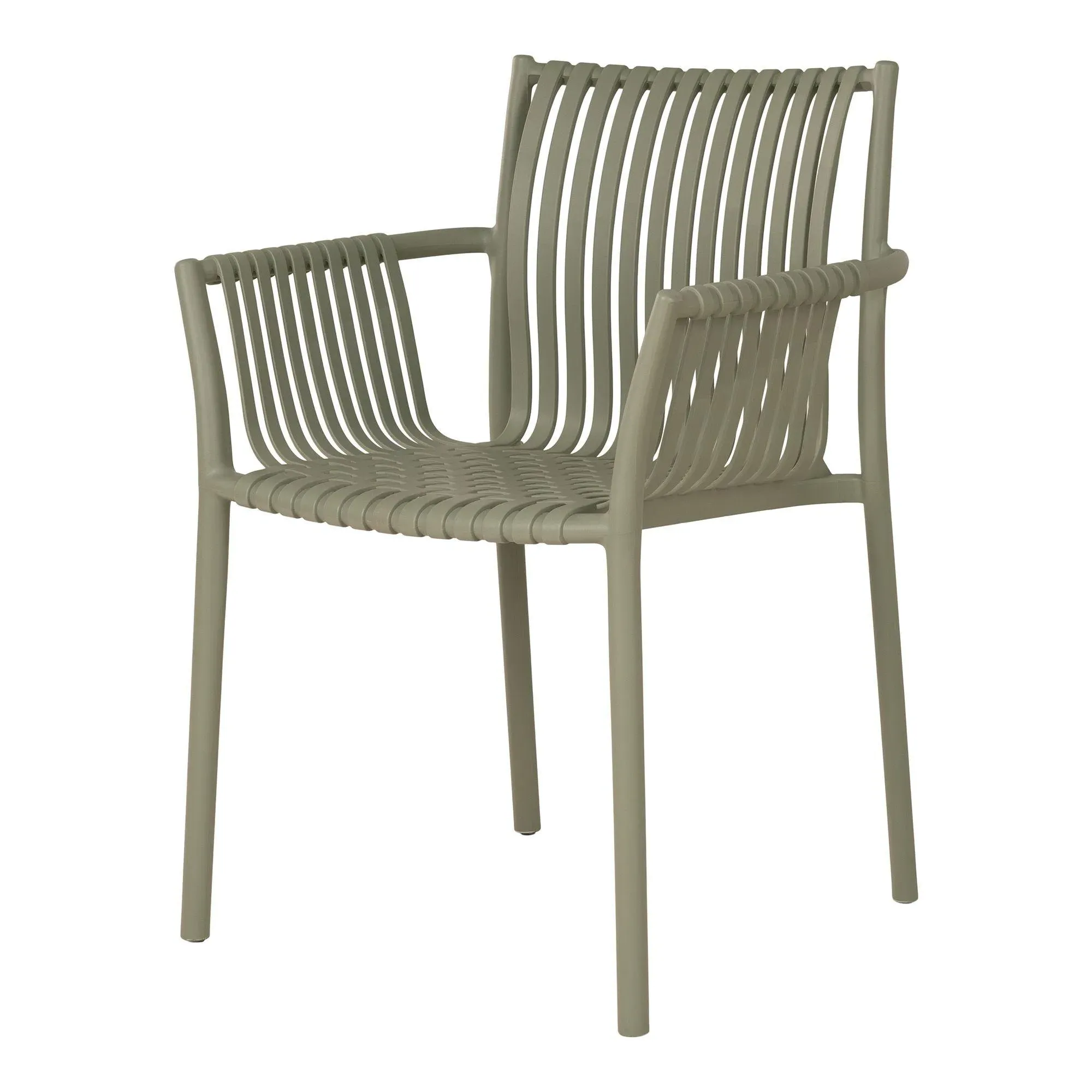 Tulsa Slatted Garden Chair Set of 4 - Green