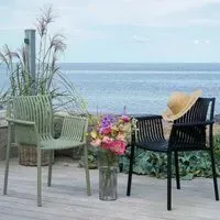 Tulsa Slatted Garden Chair Set of 4 - Green