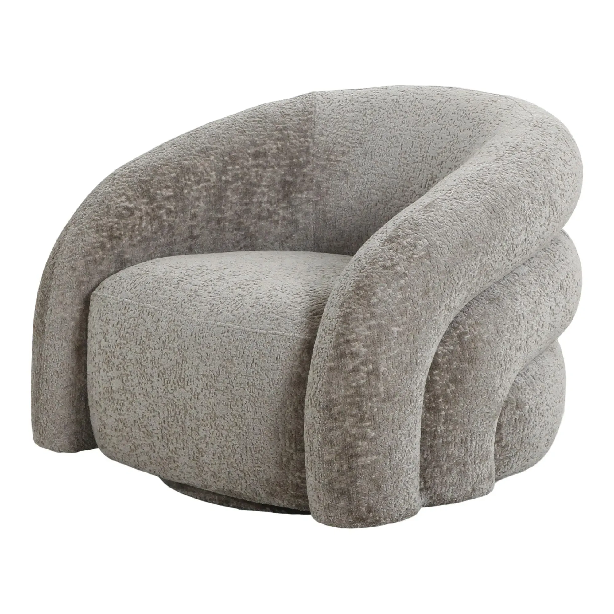 Valletta Swivel Lounge Chair - Dark Grey, Fabric