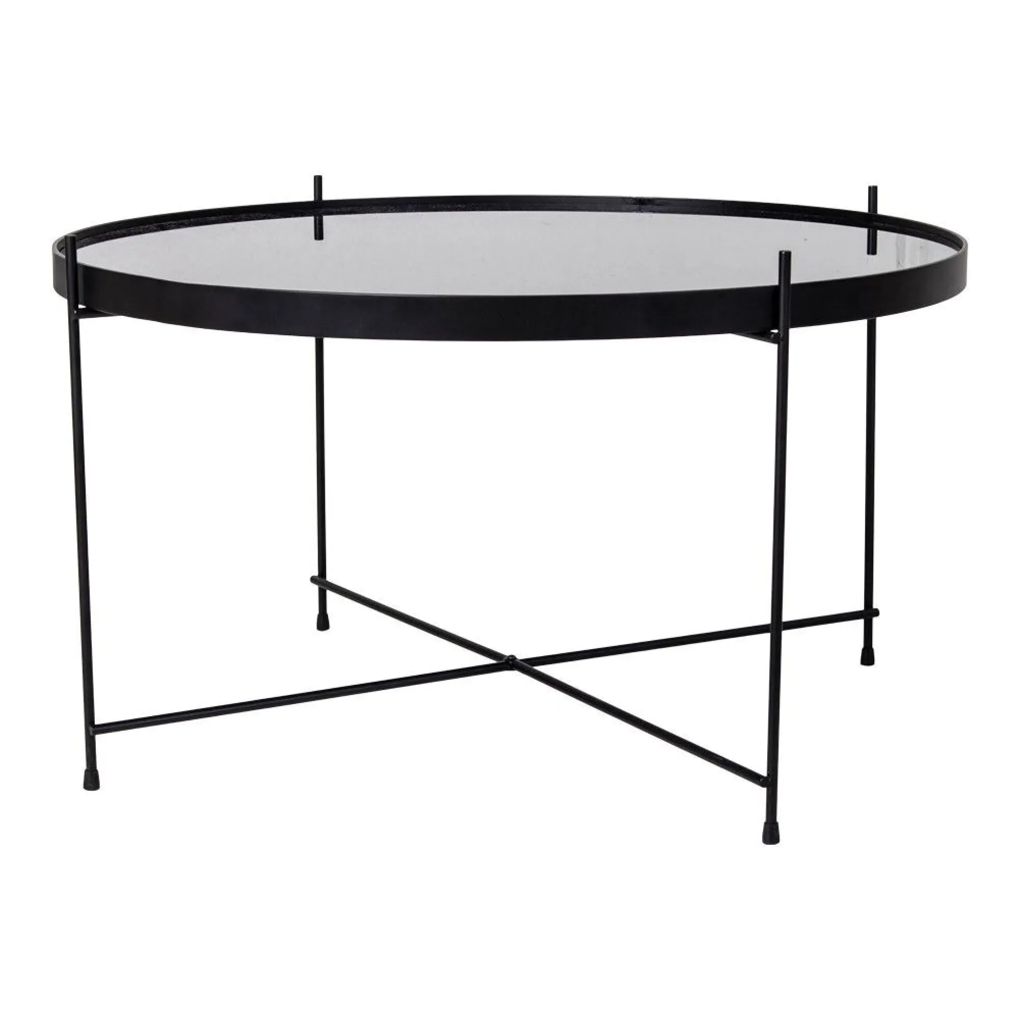 Venezia Round Large Coffee Table - Black, Glass