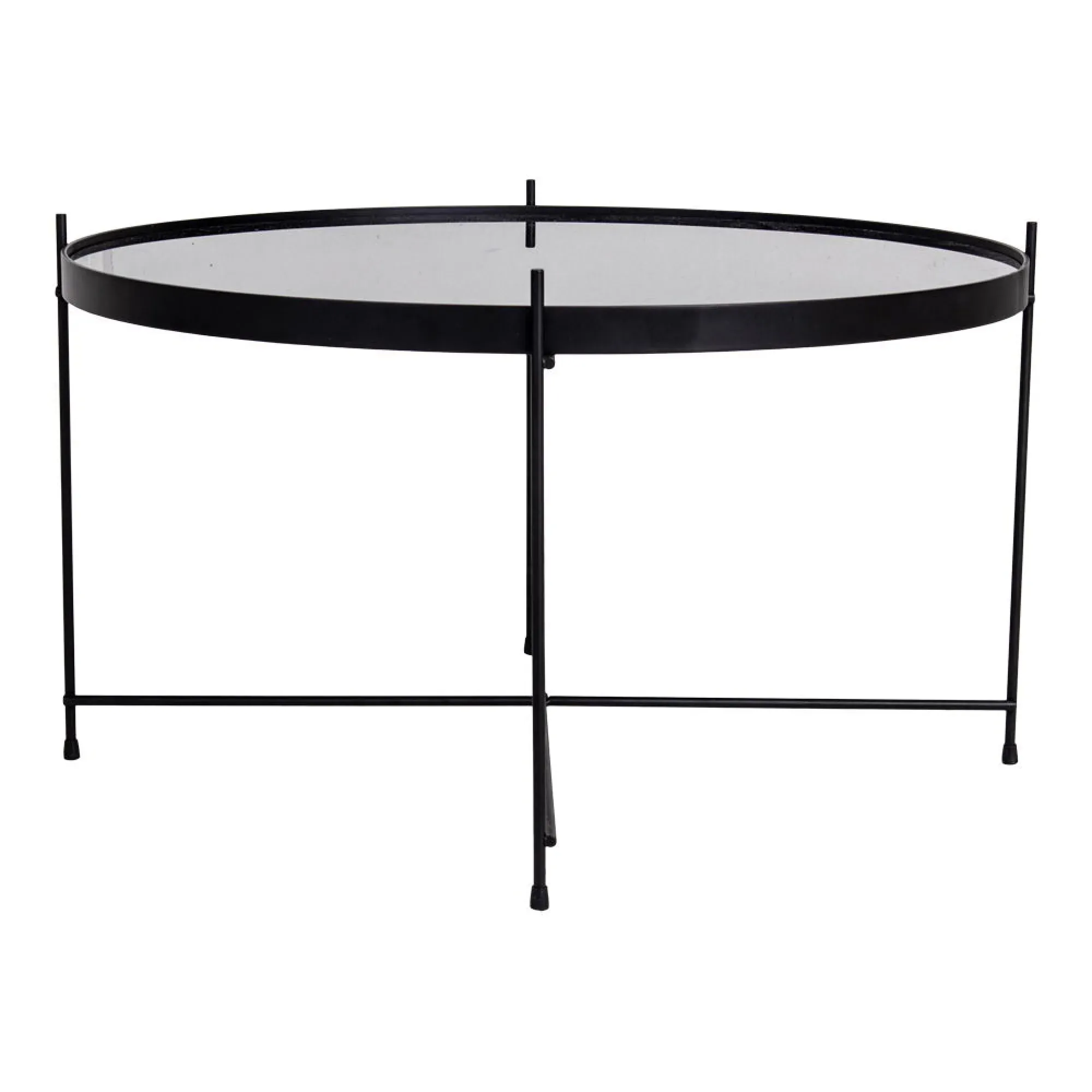 Venezia Round Large Coffee Table - Black, Glass