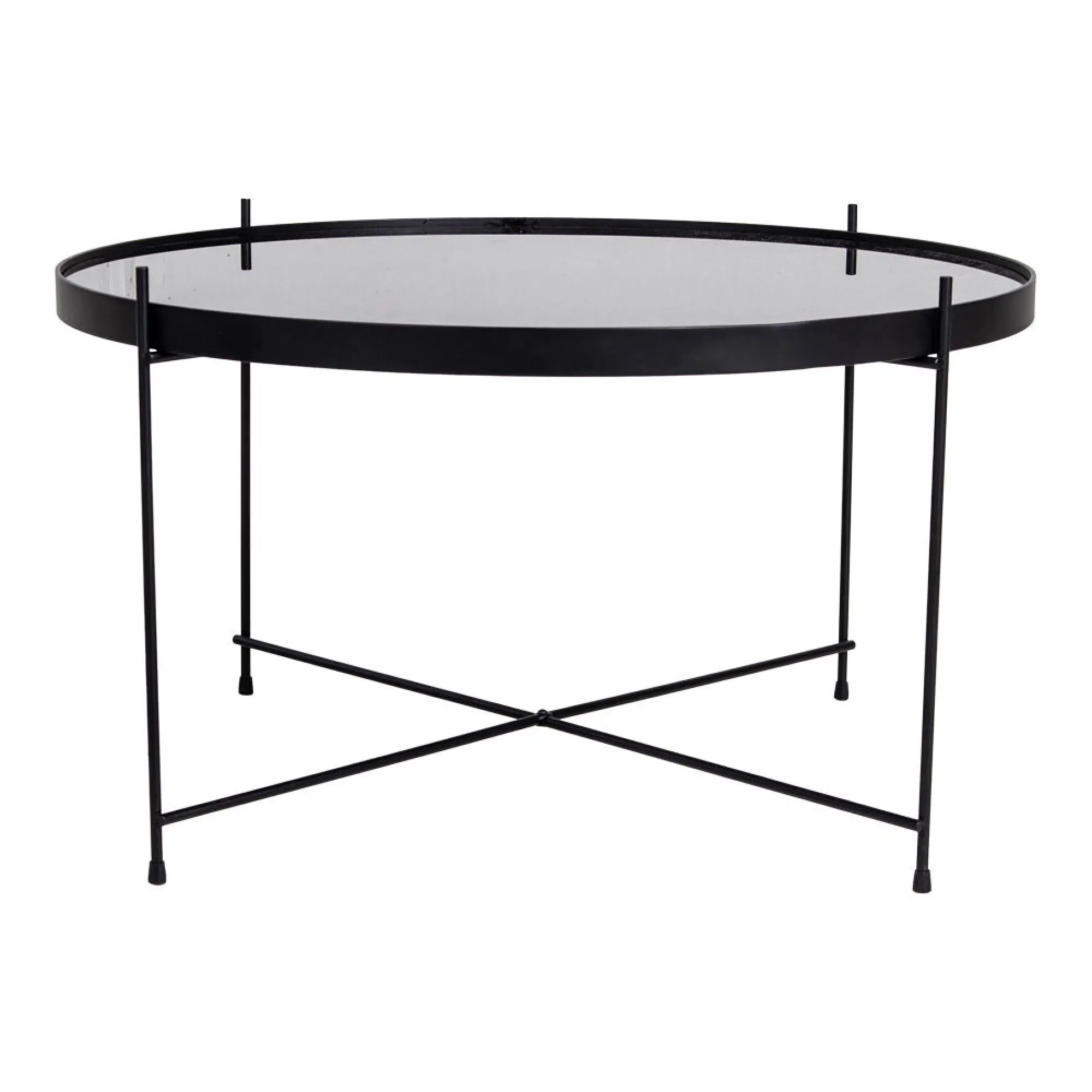 Venezia Round Large Coffee Table - Black, Glass