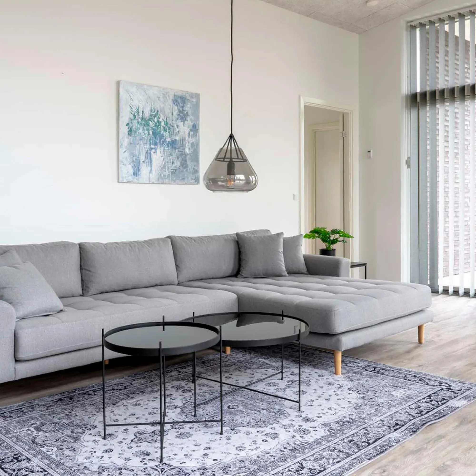 Venezia Round Large Coffee Table - Black, Glass