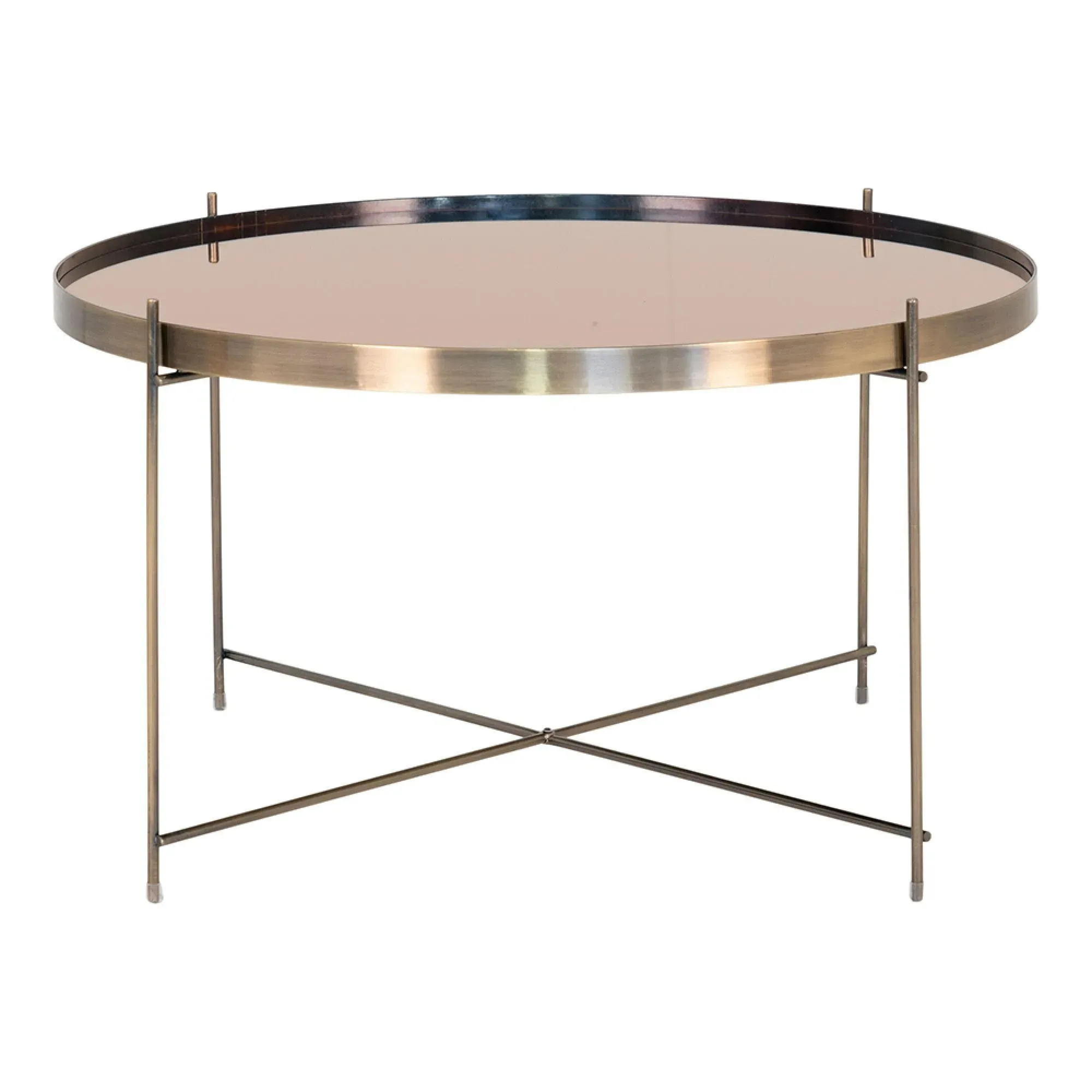 Venezia Round Large Coffee Table - Brass, Glass
