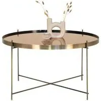 Venezia Round Large Coffee Table - Brass, Glass