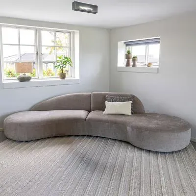 Venice 4-Seater Curved Sofa - Natural, Fabric image