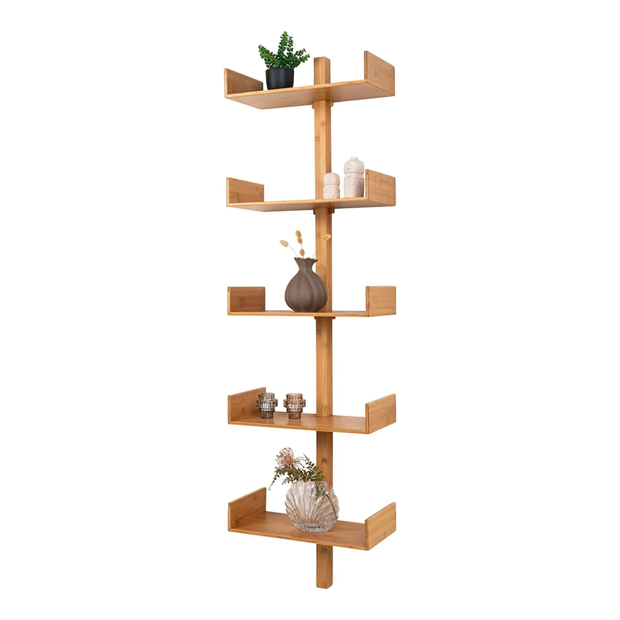 Villa 5-Shelf Bookcase - Natural, Bamboo