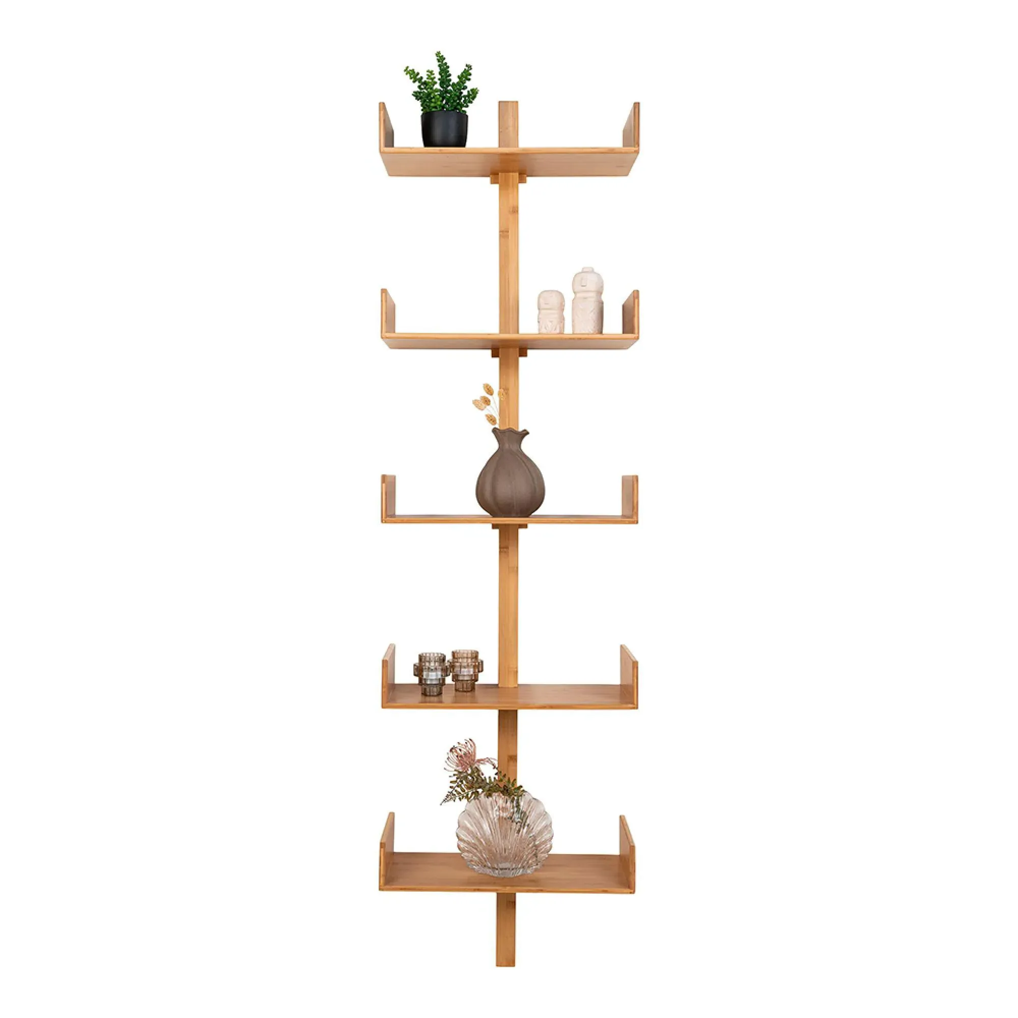Villa 5-Shelf Bookcase - Natural, Bamboo