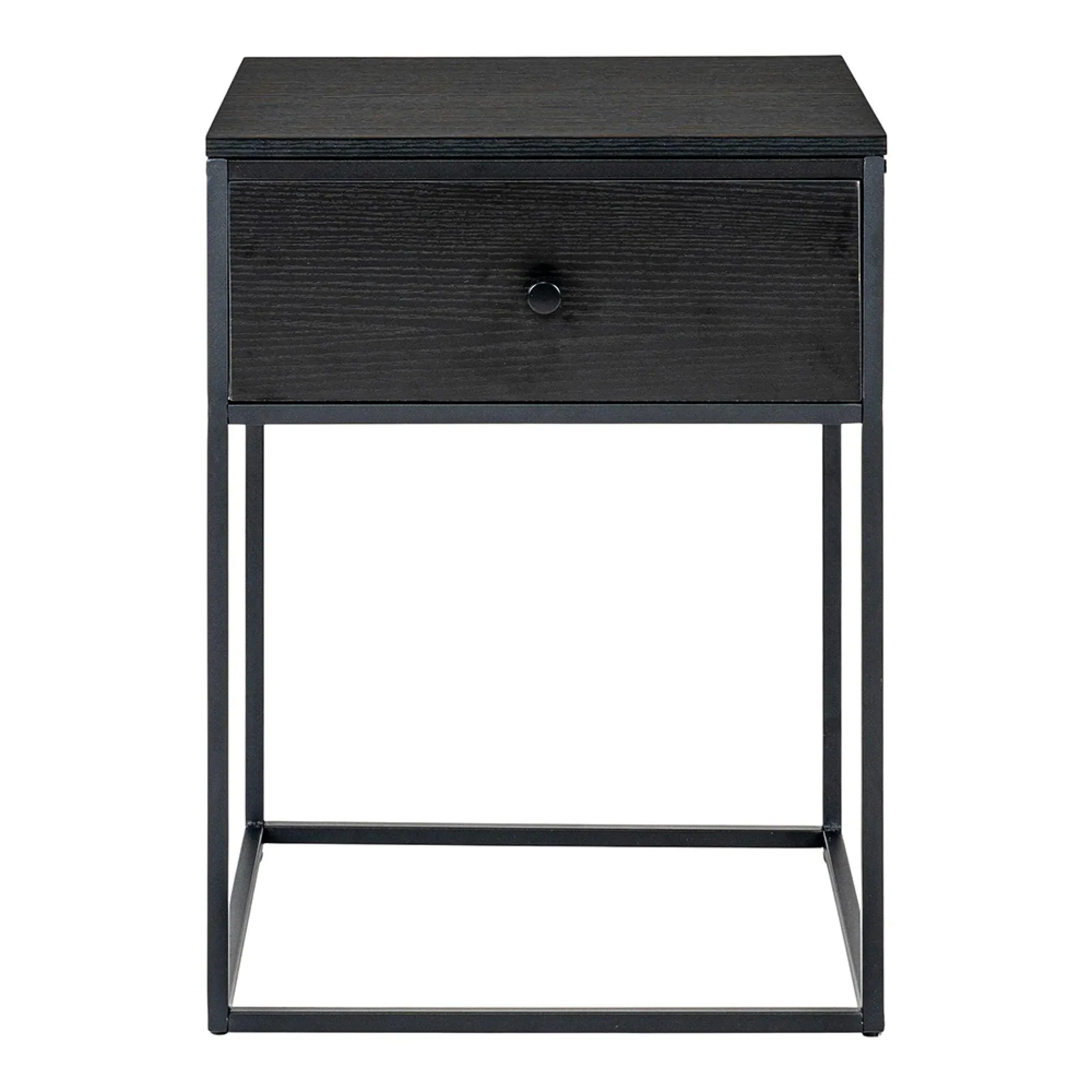 Vita 1 Drawer Side Table - Black, Melamine