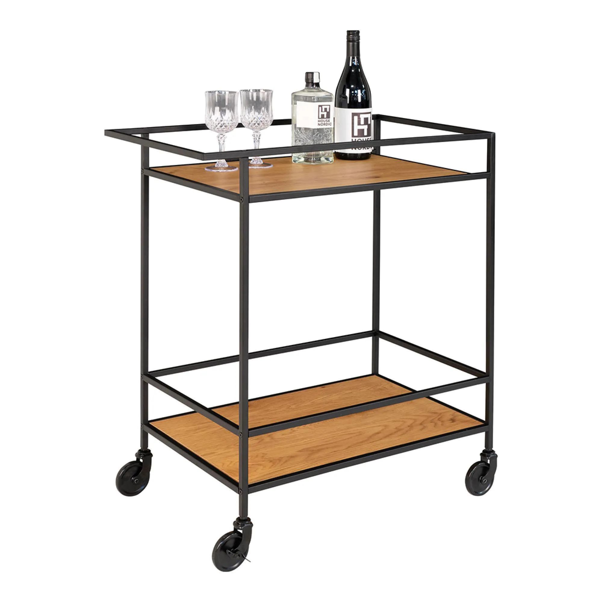 Vita Bar Trolley - Natural, Steel