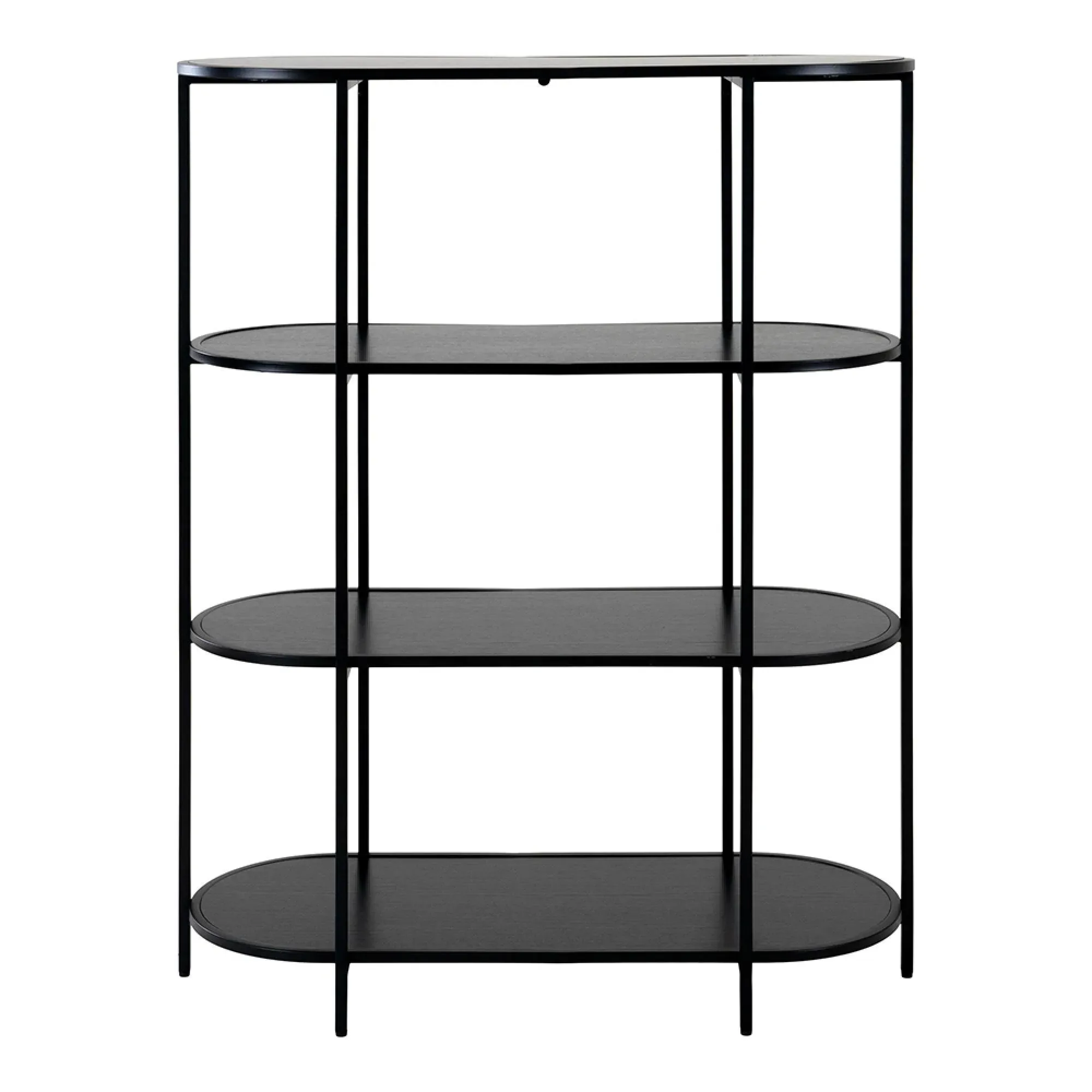 Vita Curved Open Shelving Unit - Black, Melamine