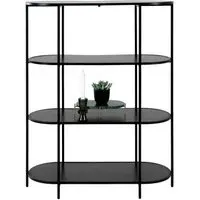 Vita Curved Open Shelving Unit - Black, Melamine