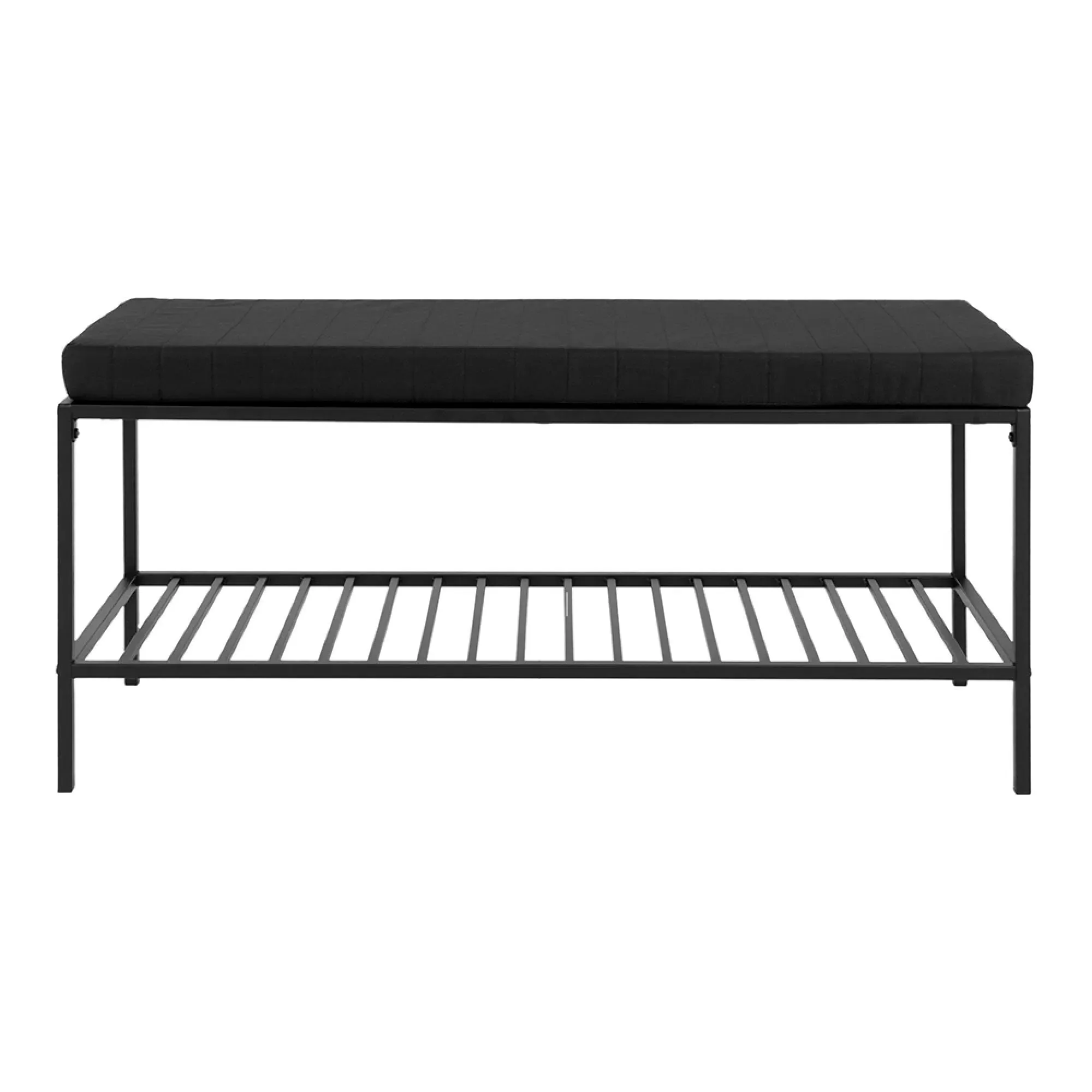Vita Hall Bench with Shelf - Black, Melamine